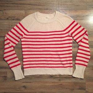 J. CREW red & cream stripe nautical sweater M